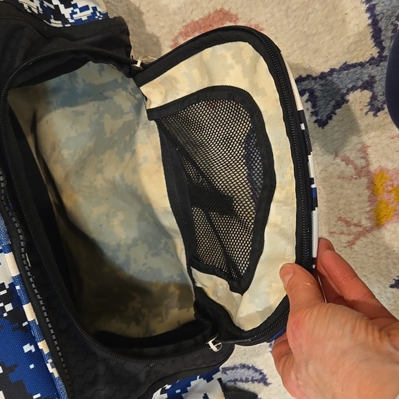 Boombah Superpack Bat Pack Backpack Blue and Black Camouflage Baseball Backpack - Picture 5 of 16